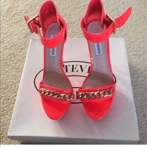 Steve Madden neon platform heels